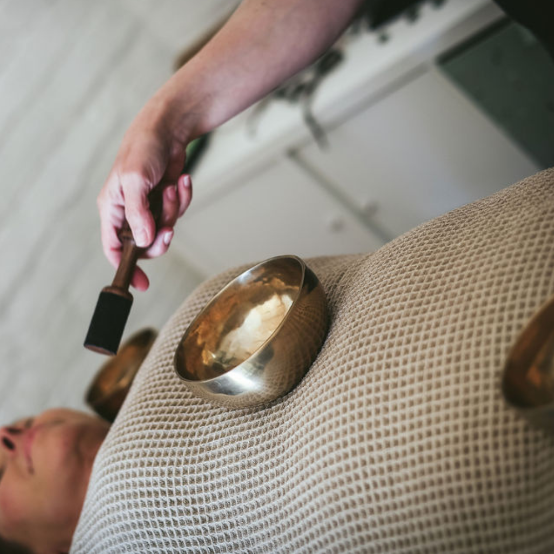 a person receiving a sound therapy